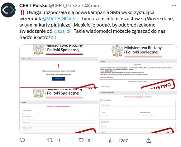 Ostrzeżenie z CERT Polska